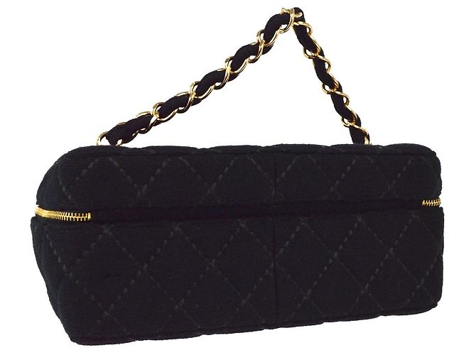 Beauty case Chanel Vintage in tessuto matelassé Small Nero - vista 2