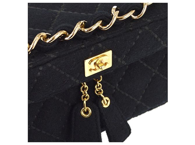 Beauty case Chanel Vintage in tessuto matelassé Small Nero - vista 6