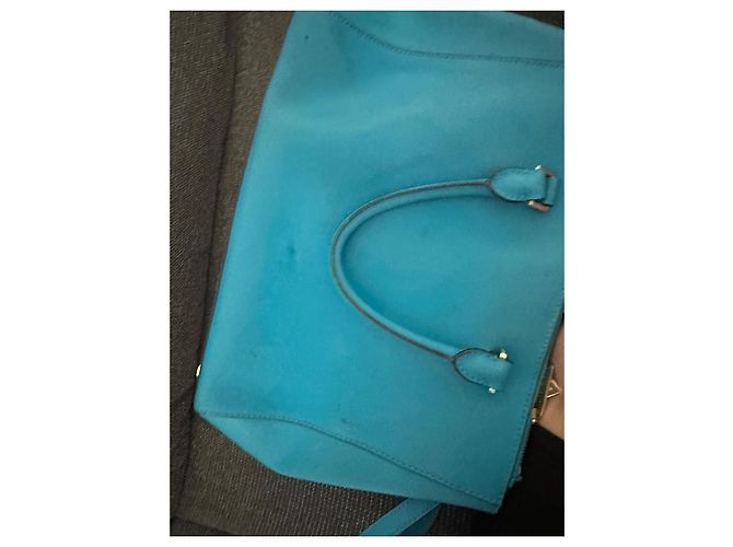Borsa Tote Michael Kors in pelle blu - vista 3