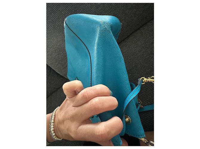 Borsa Tote Michael Kors in pelle blu - vista 4