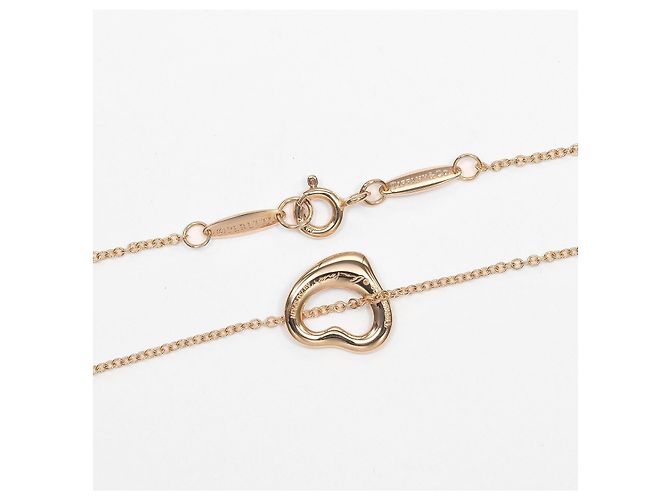 Tiffany & Co. Elsa Peretti Open Heart Pendente 3 Diamanti Oro Rosa 18K e Diamanti 11mm D'oro - vista 5