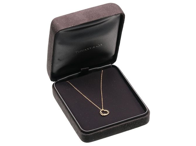 Tiffany & Co. Elsa Peretti Open Heart Pendente 3 Diamanti Oro Rosa 18K e Diamanti 11mm D'oro - vista 6
