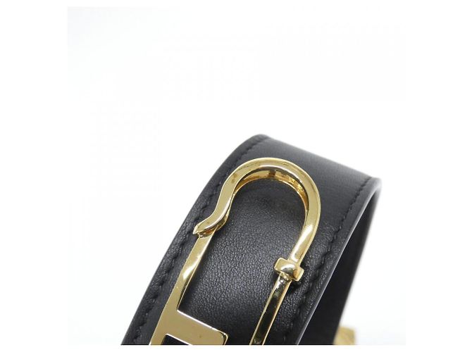 Collana Choker Fendi in pelle di vitello Nero D'oro - vista 6