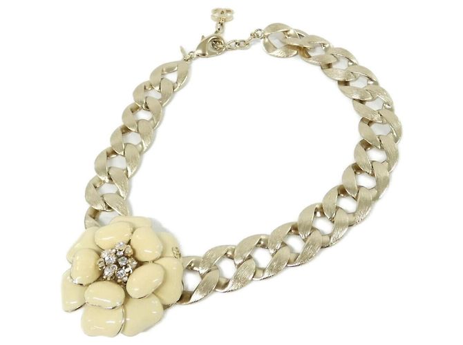 Collar Chanel Beige y Dorado - vista 2