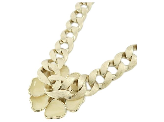 Collar Chanel Beige y Dorado - vista 3