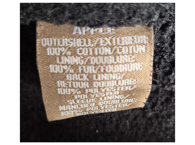 Bel Air Parka de Algodón para Mujer con Cuello de Piel - Negro - vista 8