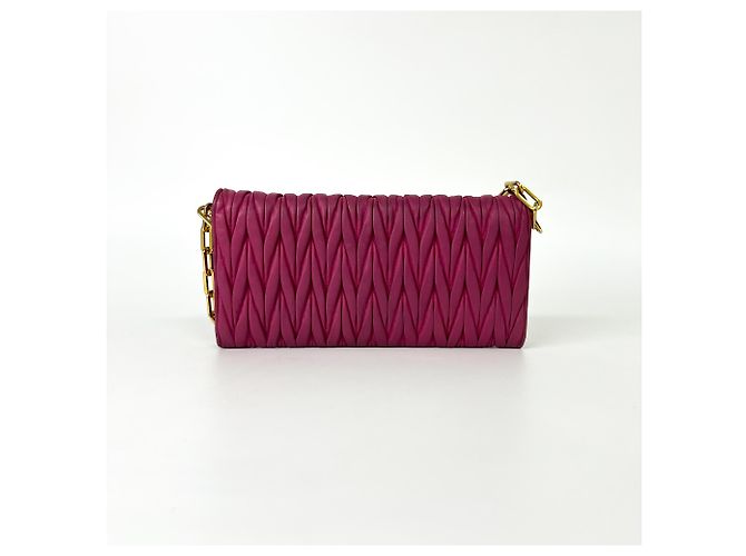 Miu Miu Shoulder Matelasse Leather mini Rosa - vista 2