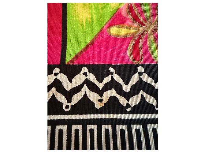 Minifalda Gianni Versace Couture estampado floral Negro Rosa Blanco Roja Verde Púrpura - vista 11