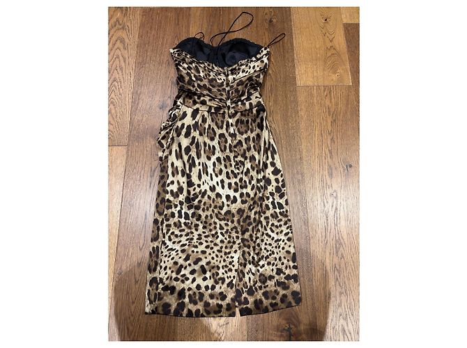 Dolce & Gabbana Vestido palabra de honor estampado leopardo Castaño Estampado de leopardo - vista 4