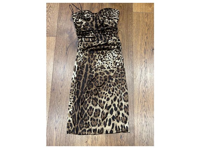 Dolce & Gabbana Vestido palabra de honor estampado leopardo Castaño Estampado de leopardo - vista 6