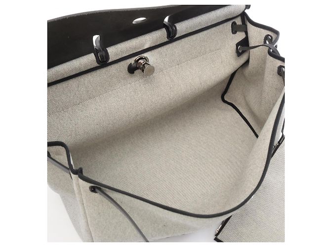 Hermès Hermes Herbag Zip 50 Retourne Cabin Borsa Boston 2-Way Nero Multicolore Crudo - vista 3