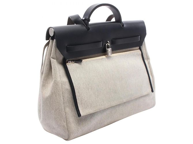 Hermès Bolsa Hermes Herbag Zip MM Pegasus Pop Azul Bege Cru Azul marinho - vista 2