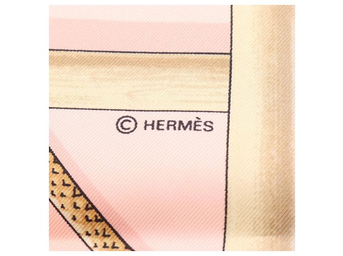 Hermès Pañuelo Hermes Carre 90 Cannes & Pommeaux Rosa Multicolor - vista 2