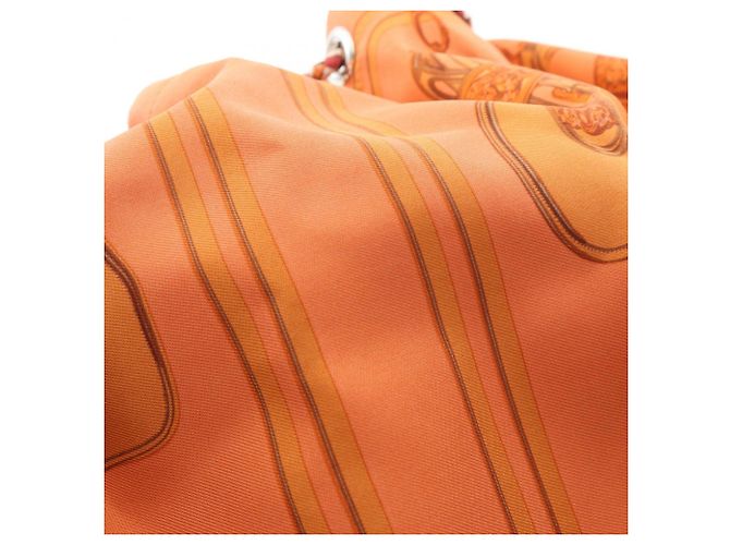 Hermès Borsa a tracolla Hermes Soie Coeur 22 Brides de Gala Multicolore Arancione - vista 8