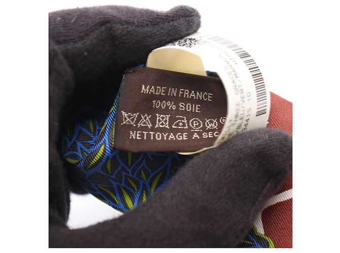 Hermès Lenço Hermes Twilly THE THREE GRACES Marrom Azul Multicor - vista 5