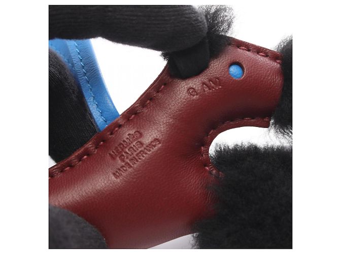 Charm per borsa Hermès Nero Rosso Pelle di Agnello Bordò - vista 3