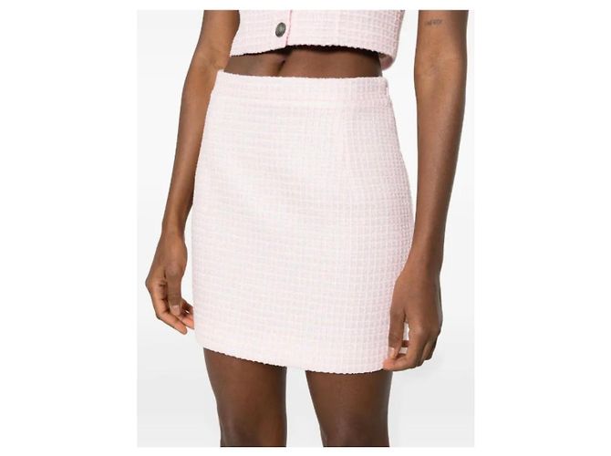Alessandra Rich Minifalda de tweed rosa con lentejuelas - vista 2