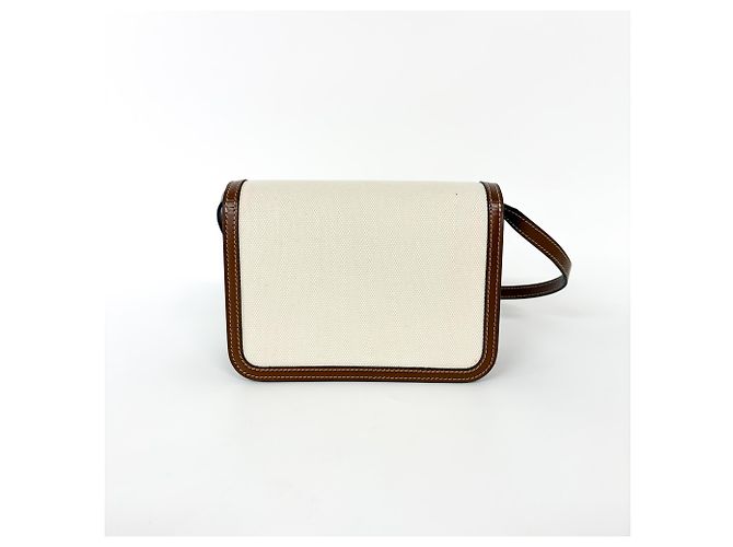Bolsa Tiracolo Burberry TB Monogram E-Canvas Bege - vista 2