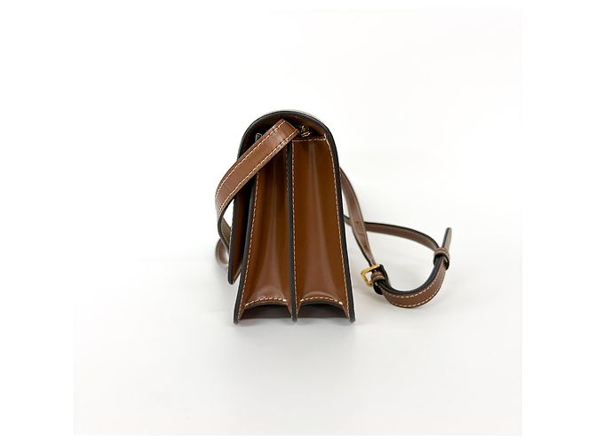 Bolsa Tiracolo Burberry TB Monogram E-Canvas Bege - vista 3