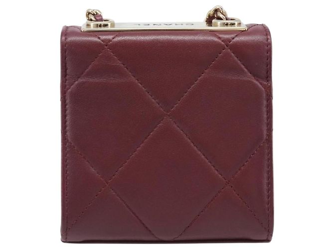 Chanel Trendy CC Clutch mit Kette aus gestepptem Lammleder Small Bordeaux - Ansicht 2