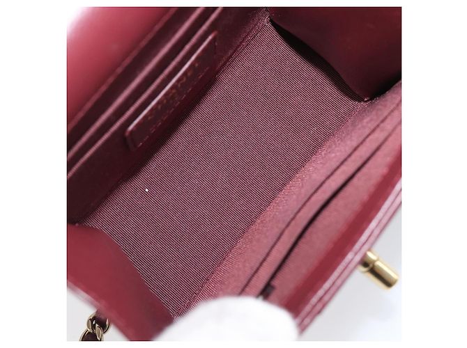 Chanel Trendy CC Clutch mit Kette aus gestepptem Lammleder Small Bordeaux - Ansicht 5