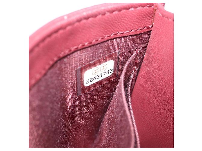 Chanel Trendy CC Clutch mit Kette aus gestepptem Lammleder Small Bordeaux - Ansicht 7
