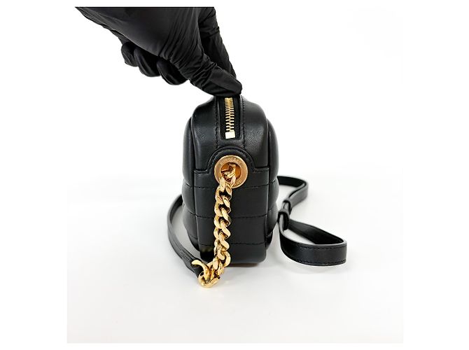 Burberry Lola Camera Quilted Leather Small Nero - vista 3