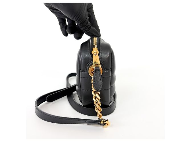 Burberry Lola Camera Quilted Leather Small Nero - vista 4