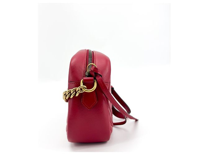 Gucci GG Marmont Camera Embroidered Matelasse Velvet Small Rosso - vista 4