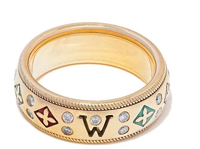 Autre Marque Anello Wellendorff Flieder in oro giallo 18K diamanti e smalto Bianco Rosso D'oro Verde - vista 2