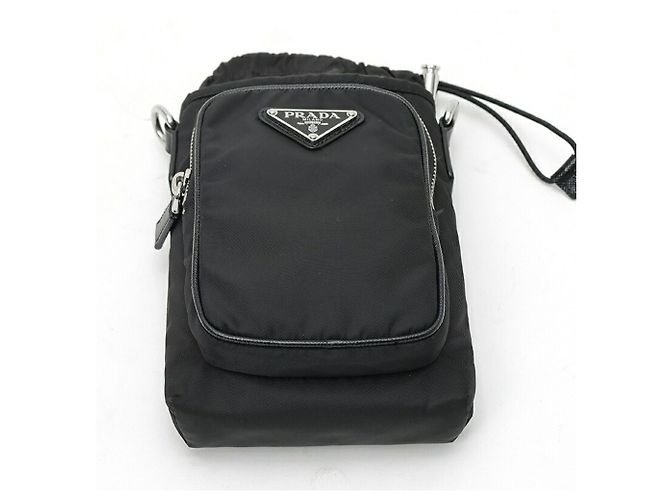Prada Re-Nylon Smartphone Case Shoulder Pouch Schwarz - Ansicht 4