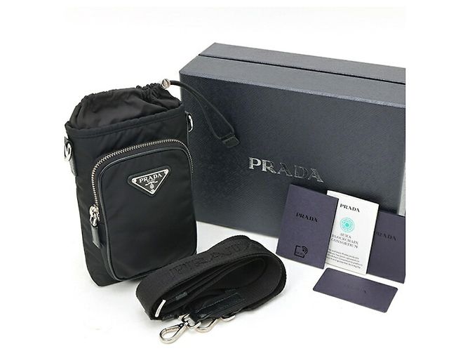 Prada Re-Nylon Smartphone Case Shoulder Pouch Schwarz - Ansicht 7