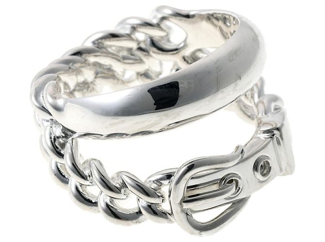 Hermès Hermes Boucles Sellier Inflexible Ring Silvery - view 5