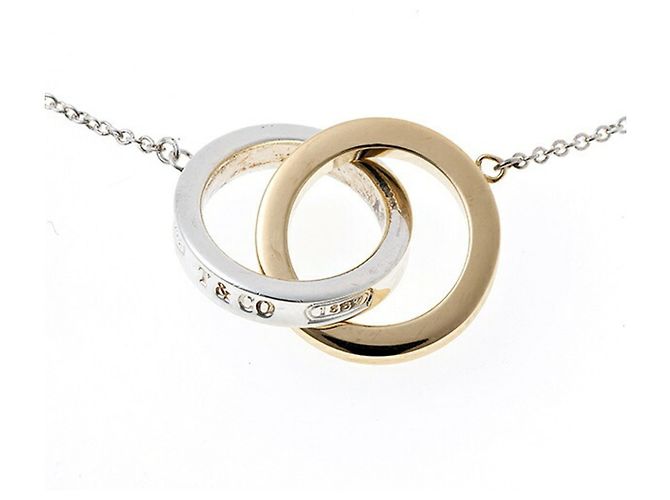 Autre Marque Collana con pendente Tiffany & Co. 1837 Interlocking Circle Argento D'oro - vista 4