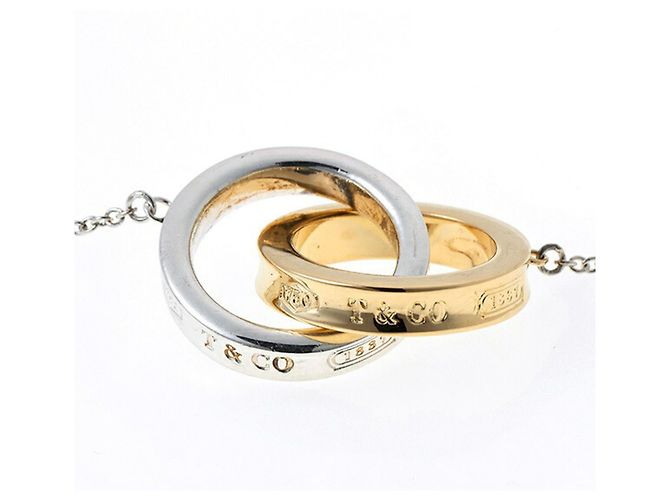 Autre Marque Collana con pendente Tiffany & Co. 1837 Interlocking Circle Argento D'oro - vista 5