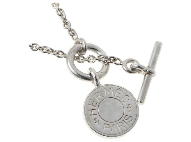 Hermès Colar Hermes Amulette H Confetti Prata - vista 4