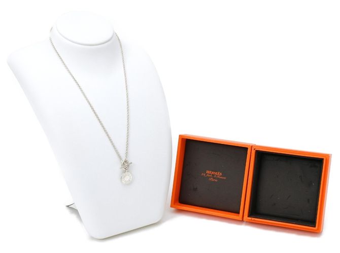 Hermès Colar Hermes Amulette H Confetti Prata - vista 6