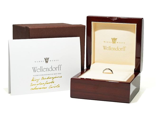 Anello Wellendorff Schwarze Seide Aubergine Oro Giallo 750 Brillanti Nero Bianco D'oro - vista 5