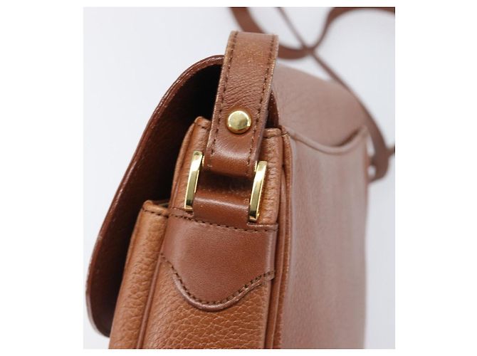 Borsa a tracolla Burberrys in pelle marrone tono oro Auth 204636 - vista 10