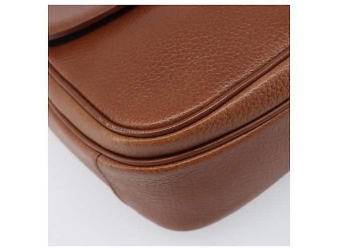 Borsa a tracolla Burberrys in pelle marrone tono oro Auth 204636 - vista 15