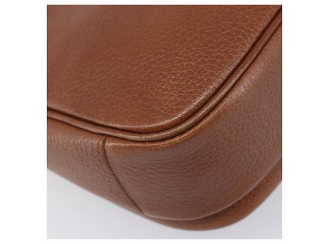 Borsa a tracolla Burberrys in pelle marrone tono oro Auth 204636 - vista 17