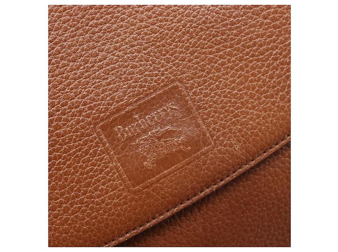 Borsa a tracolla Burberrys in pelle marrone tono oro Auth 204636 - vista 18