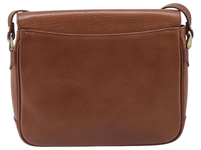 Borsa a tracolla Burberrys in pelle marrone tono oro Auth 204636 - vista 2