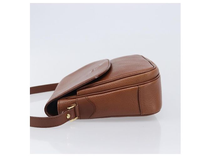 Borsa a tracolla Burberrys in pelle marrone tono oro Auth 204636 - vista 4