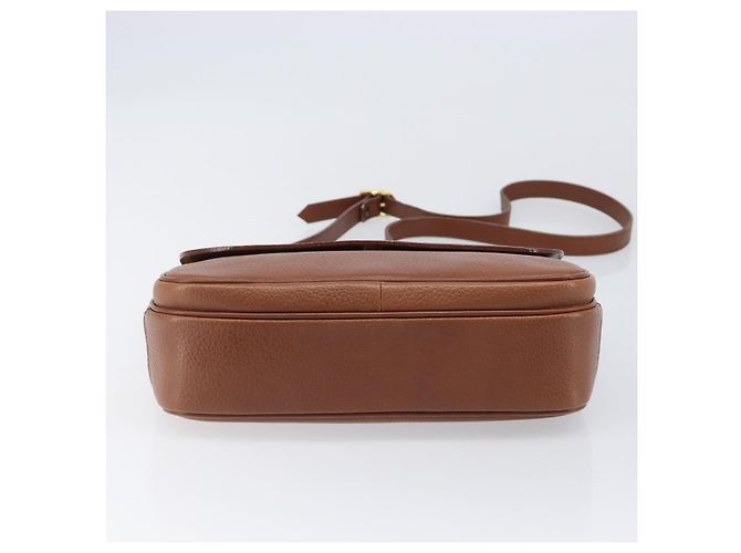 Borsa a tracolla Burberrys in pelle marrone tono oro Auth 204636 - vista 5