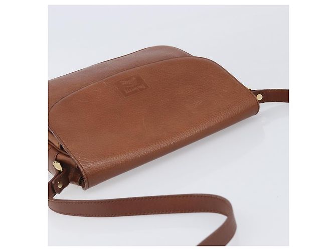 Borsa a tracolla Burberrys in pelle marrone tono oro Auth 204636 - vista 6