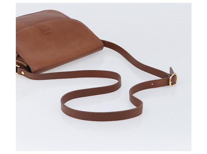 Borsa a tracolla Burberrys in pelle marrone tono oro Auth 204636 - vista 7