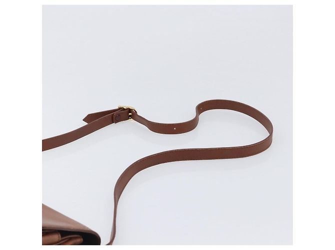 Borsa a tracolla Burberrys in pelle marrone tono oro Auth 204636 - vista 8