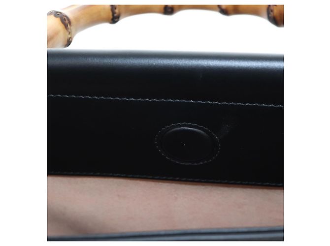 Borsa a mano GUCCI Bamboo Sherry Line in pelle 2way Nero Oro 453764 Auth 203194V D'oro - vista 25