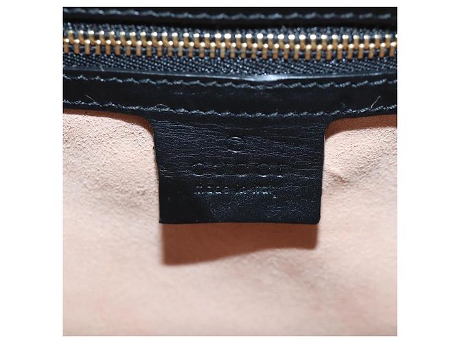 Borsa a mano GUCCI Bamboo Sherry Line in pelle 2way Nero Oro 453764 Auth 203194V D'oro - vista 28